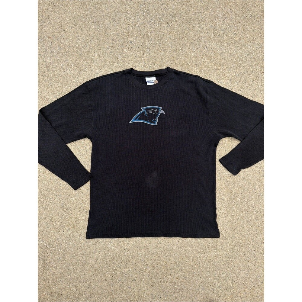 Vintage Reebok Carolina Panthers Waffle Knit Thermal Long Sleeve XL Shirt